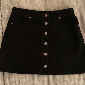 Black denim skirt